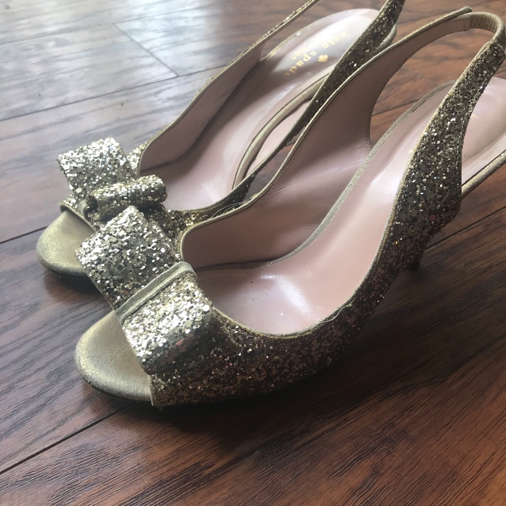 Elegant Gold Glitter Heels
